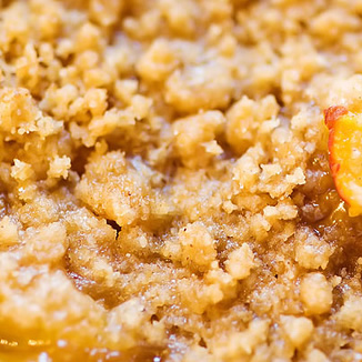 Peach Crisp with Maple Cream Sauce