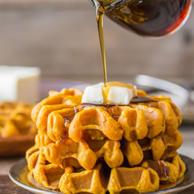 Pumpkin Waffles With Apple Cider