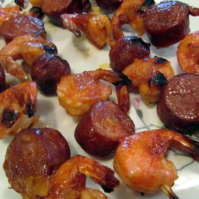 Spicy Shrimp and Sausage Kabobs